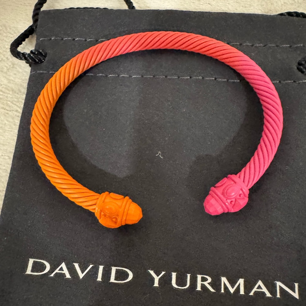 David Yurman Pink and Orange Cable Bracelet. Limited Edition